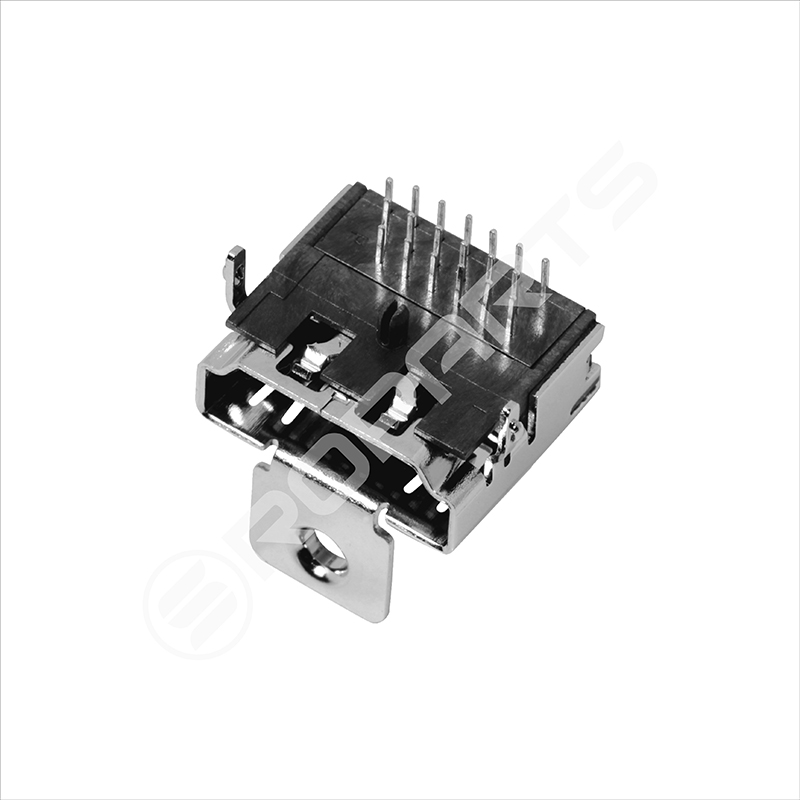 HDMI-19PIN-F-三排90度-單耳(孔距7.975)-HD01-026